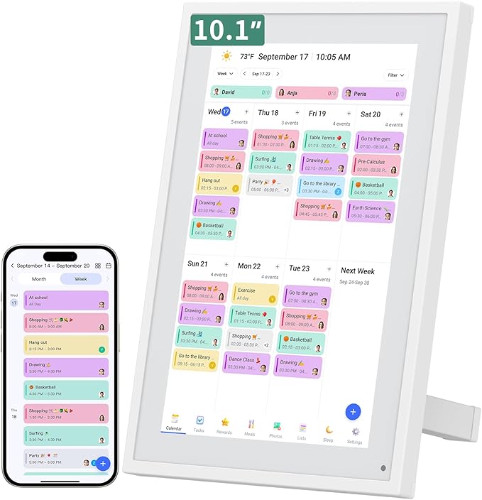 10.1" Smart Digital Calendar & Home Planner – WiFi Touch Screen Display